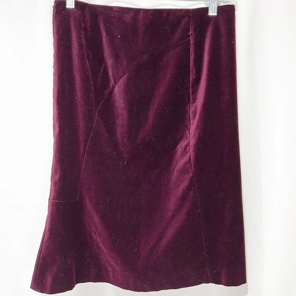 Ann Taylor Seamed Pencil Skirt in Royal Purple Velvet size 2